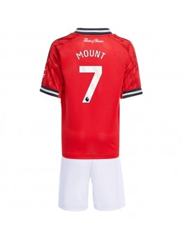 Manchester United Mason Mount #7 Replika Hemmakläder Barn 2025-26 Kortärmad (+ byxor)